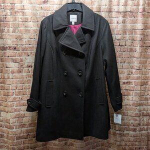 Croft & Barrow Women's Charcoal Double-Breasted Pea Coat